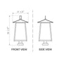 Z-Lite Rainer 5015PHXXLS-SQPM-BK 6-Light Black Aluminum Outdoor Pier Mount Fixture With Clear Seedy Glass Shade