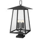 Z-Lite Rainer 5015PHXXLS-SQPM-BK 6-Light Black Aluminum Outdoor Pier Mount Fixture With Clear Seedy Glass Shade