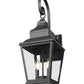 Z-Lite Raphael 2-Light Sand Black Aluminum Frame Clear Seedy Glass Shade Outdoor Wall Light