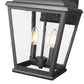 Z-Lite Raphael 2-Light Sand Black Aluminum Frame Clear Seedy Glass Shade Outdoor Wall Light