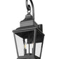 Z-Lite Raphael 2-Light Sand Black Aluminum Frame Clear Seedy Glass Shade Outdoor Wall Light