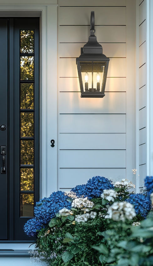 Z-Lite Raphael 2-Light Sand Black Aluminum Frame Clear Seedy Glass Shade Outdoor Wall Light