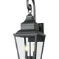 Z-Lite Raphael 2-Light Sand Black Aluminum Frame Clear Seedy Glass Shade Outdoor Wall Light