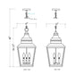 Z-Lite Raphael 3-Light Sand Black Aluminum Frame Clear Seedy Glass Shade Outdoor Chain Mount Ceiling Fixture