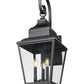 Z-Lite Raphael 3-Light Sand Black Aluminum Frame Clear Seedy Glass Shade Outdoor Wall Light
