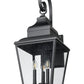 Z-Lite Raphael 3-Light Sand Black Aluminum Frame Clear Seedy Glass Shade Outdoor Wall Light