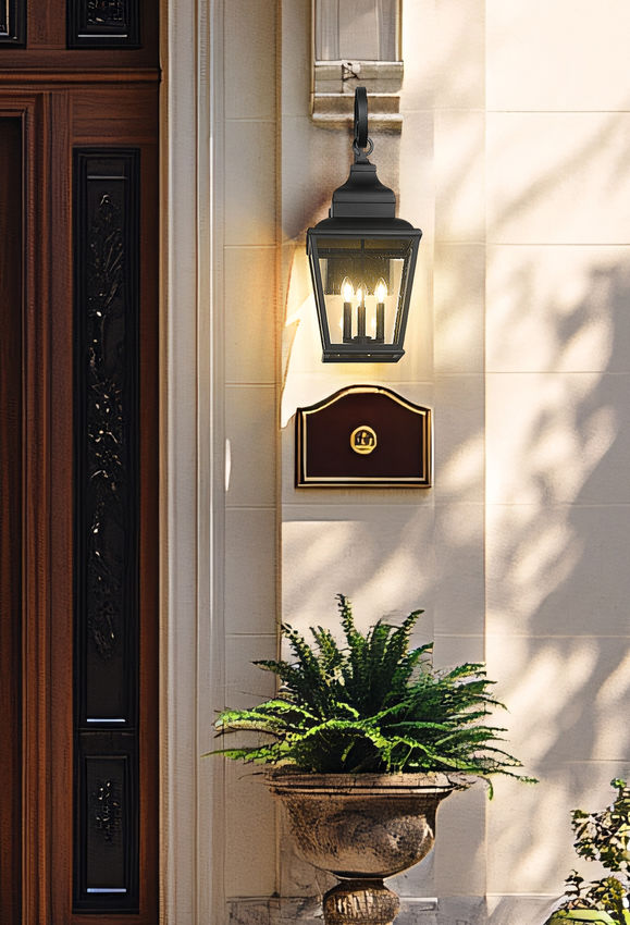 Z-Lite Raphael 3-Light Sand Black Aluminum Frame Clear Seedy Glass Shade Outdoor Wall Light