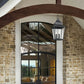 Z-Lite Raphael 5-Light Sand Black Aluminum Frame Clear Seedy Glass Shade Outdoor Chain Mount Ceiling Fixture