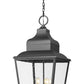 Z-Lite Raphael 5-Light Sand Black Aluminum Frame Clear Seedy Glass Shade Outdoor Chain Mount Ceiling Fixture