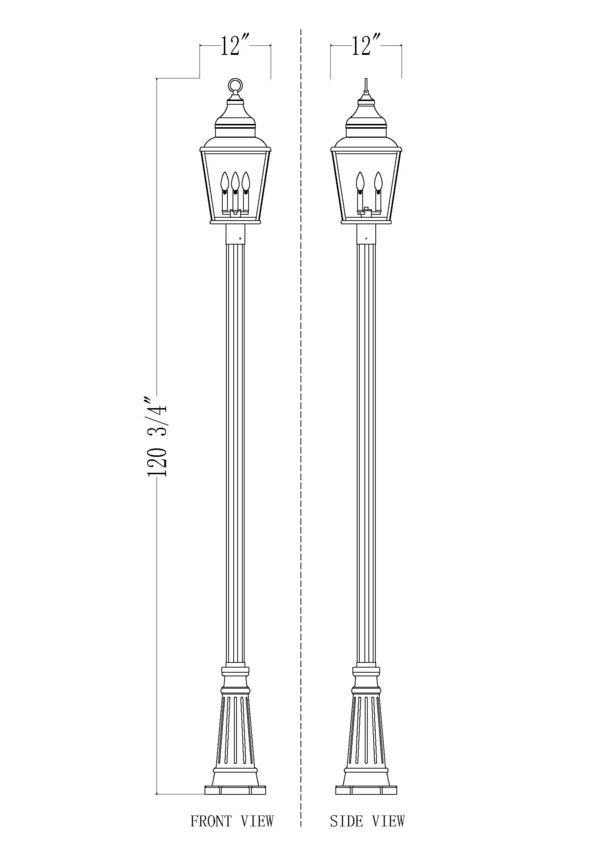 Z-Lite Raphael 5029PHBR-519P-BK 3-Light Sand Black Aluminum Frame Clear Seedy Glass Shade Outdoor Post Mounted Fixture