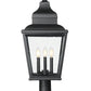 Z-Lite Raphael 5029PHBR-533PM-BK 3-Light Sand Black Aluminum Frame Clear Seedy Glass Shade Outdoor Pier Mounted Fixture