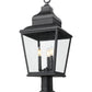 Z-Lite Raphael 5029PHBR-533PM-BK 3-Light Sand Black Aluminum Frame Clear Seedy Glass Shade Outdoor Pier Mounted Fixture