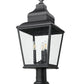 Z-Lite Raphael 5029PHBR-533PM-BK 3-Light Sand Black Aluminum Frame Clear Seedy Glass Shade Outdoor Pier Mounted Fixture