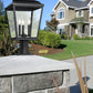 Z-Lite Raphael 5029PHBR-533PM-BK 3-Light Sand Black Aluminum Frame Clear Seedy Glass Shade Outdoor Pier Mounted Fixture