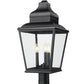 Z-Lite Raphael 5029PHBR-533PM-BK 3-Light Sand Black Aluminum Frame Clear Seedy Glass Shade Outdoor Pier Mounted Fixture