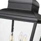 Z-Lite Raphael 5029PHBR-564P-BK 3-Light Sand Black Aluminum Frame Clear Seedy Glass Shade Outdoor Post Mounted Fixture
