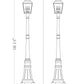 Z-Lite Raphael 5029PHBR-564P-BK 3-Light Sand Black Aluminum Frame Clear Seedy Glass Shade Outdoor Post Mounted Fixture