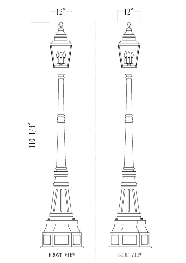 Z-Lite Raphael 5029PHBR-564P-BK 3-Light Sand Black Aluminum Frame Clear Seedy Glass Shade Outdoor Post Mounted Fixture