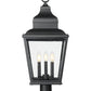 Z-Lite Raphael 5029PHBR-BK 3-Light Sand Black Aluminum Frame Clear Seedy Glass Shade Outdoor Post Mounted Fixture