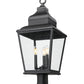 Z-Lite Raphael 5029PHBR-BK 3-Light Sand Black Aluminum Frame Clear Seedy Glass Shade Outdoor Post Mounted Fixture