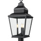Z-Lite Raphael 5029PHBR-BK 3-Light Sand Black Aluminum Frame Clear Seedy Glass Shade Outdoor Post Mounted Fixture