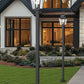 Z-Lite Raphael 5029PHBS-536P-BK 3-Light Sand Black Aluminum Frame Clear Seedy Glass Shade Outdoor Post Mounted Fixture