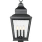 Z-Lite Raphael 5029PHBS-BK 3-Light Sand Black Aluminum Frame Clear Seedy Glass Shade Outdoor Post Mount Fixture