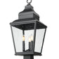 Z-Lite Raphael 5029PHBS-BK 3-Light Sand Black Aluminum Frame Clear Seedy Glass Shade Outdoor Post Mount Fixture