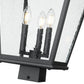 Z-Lite Raphael 5029PHBS-BK 3-Light Sand Black Aluminum Frame Clear Seedy Glass Shade Outdoor Post Mount Fixture