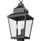 Z-Lite Raphael 5029PHBS-BK 3-Light Sand Black Aluminum Frame Clear Seedy Glass Shade Outdoor Post Mount Fixture