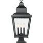 Z-Lite Raphael 5029PHBS-SQPM-BK 3-Light Sand Black Aluminum Frame Clear Seedy Glass Shade Outdoor Pier Mounted Fixture
