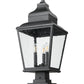 Z-Lite Raphael 5029PHBS-SQPM-BK 3-Light Sand Black Aluminum Frame Clear Seedy Glass Shade Outdoor Pier Mounted Fixture