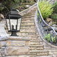 Z-Lite Raphael 5029PHBS-SQPM-BK 3-Light Sand Black Aluminum Frame Clear Seedy Glass Shade Outdoor Pier Mounted Fixture