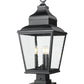 Z-Lite Raphael 5029PHBS-SQPM-BK 3-Light Sand Black Aluminum Frame Clear Seedy Glass Shade Outdoor Pier Mounted Fixture