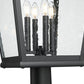 Z-Lite Raphael 5029PHXLR-5011P-BK 4-Light Sand Black Aluminum Frame Clear Seedy Glass Shade Outdoor Post Mounted Fixture