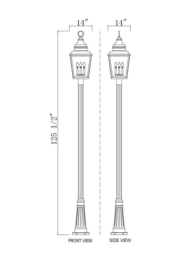 Z-Lite Raphael 5029PHXLR-5011P-BK 4-Light Sand Black Aluminum Frame Clear Seedy Glass Shade Outdoor Post Mounted Fixture