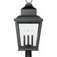 Z-Lite Raphael 5029PHXLR-533PM-BK 4-Light Sand Black Aluminum Frame Clear Seedy Glass Shade Outdoor Pier Mounted Fixture