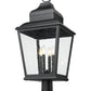 Z-Lite Raphael 5029PHXLR-533PM-BK 4-Light Sand Black Aluminum Frame Clear Seedy Glass Shade Outdoor Pier Mounted Fixture