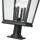 Z-Lite Raphael 5029PHXLR-533PM-BK 4-Light Sand Black Aluminum Frame Clear Seedy Glass Shade Outdoor Pier Mounted Fixture