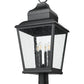 Z-Lite Raphael 5029PHXLR-533PM-BK 4-Light Sand Black Aluminum Frame Clear Seedy Glass Shade Outdoor Pier Mounted Fixture