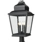 Z-Lite Raphael 5029PHXLR-533PM-BK 4-Light Sand Black Aluminum Frame Clear Seedy Glass Shade Outdoor Pier Mounted Fixture