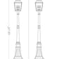Z-Lite Raphael 5029PHXLR-564P-BK 4-Light Sand Black Aluminum Frame Clear Seedy Glass Shade Outdoor Post Mounted Fixture