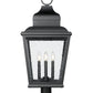Z-Lite Raphael 5029PHXLR-BK 4-Light Sand Black Aluminum Frame Clear Seedy Glass Shade Outdoor Post Mounted Fixture