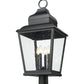 Z-Lite Raphael 5029PHXLR-BK 4-Light Sand Black Aluminum Frame Clear Seedy Glass Shade Outdoor Post Mounted Fixture