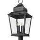 Z-Lite Raphael 5029PHXLR-BK 4-Light Sand Black Aluminum Frame Clear Seedy Glass Shade Outdoor Post Mounted Fixture