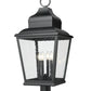 Z-Lite Raphael 5029PHXLR-BK 4-Light Sand Black Aluminum Frame Clear Seedy Glass Shade Outdoor Post Mounted Fixture