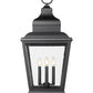 Z-Lite Raphael 5029PHXLS-BK 4-Light Sand Black Aluminum Frame Clear Seedy Glass Shade Outdoor Post Mounted Fixture