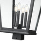 Z-Lite Raphael 5029PHXLS-BK 4-Light Sand Black Aluminum Frame Clear Seedy Glass Shade Outdoor Post Mounted Fixture