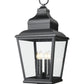 Z-Lite Raphael 5029PHXLS-BK 4-Light Sand Black Aluminum Frame Clear Seedy Glass Shade Outdoor Post Mounted Fixture