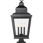 Z-Lite Raphael 5029PHXLS-LSQPM-BK 4-Light Sand Black Aluminum Frame Clear Seedy Glass Shade Outdoor Pier Mounted Fixture